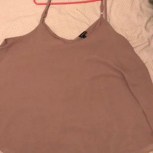 Pretty taupe brown color chiffon tank top